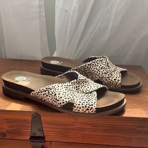 Yellow Box Spotted Black and White Sandals